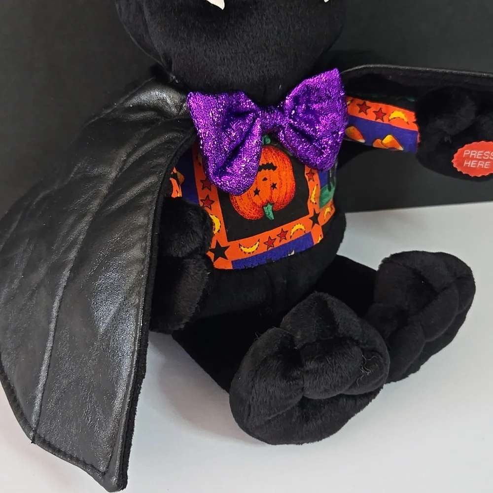 Animated Halloween Decor Vampire Plush Black and Purple